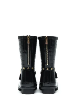 Sherpa Lined Chelsea Wellington (Black Croc)