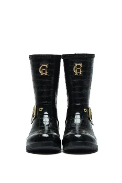 Sherpa Lined Chelsea Wellington (Black Croc)
