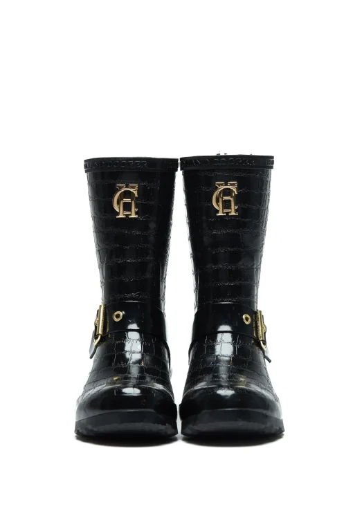Sherpa Lined Chelsea Wellington (Black Croc)