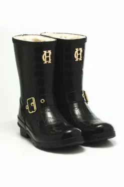 Sherpa Lined Chelsea Wellington (Black Croc)