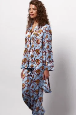 Silk Pyjama Shirt (Sky Blue)