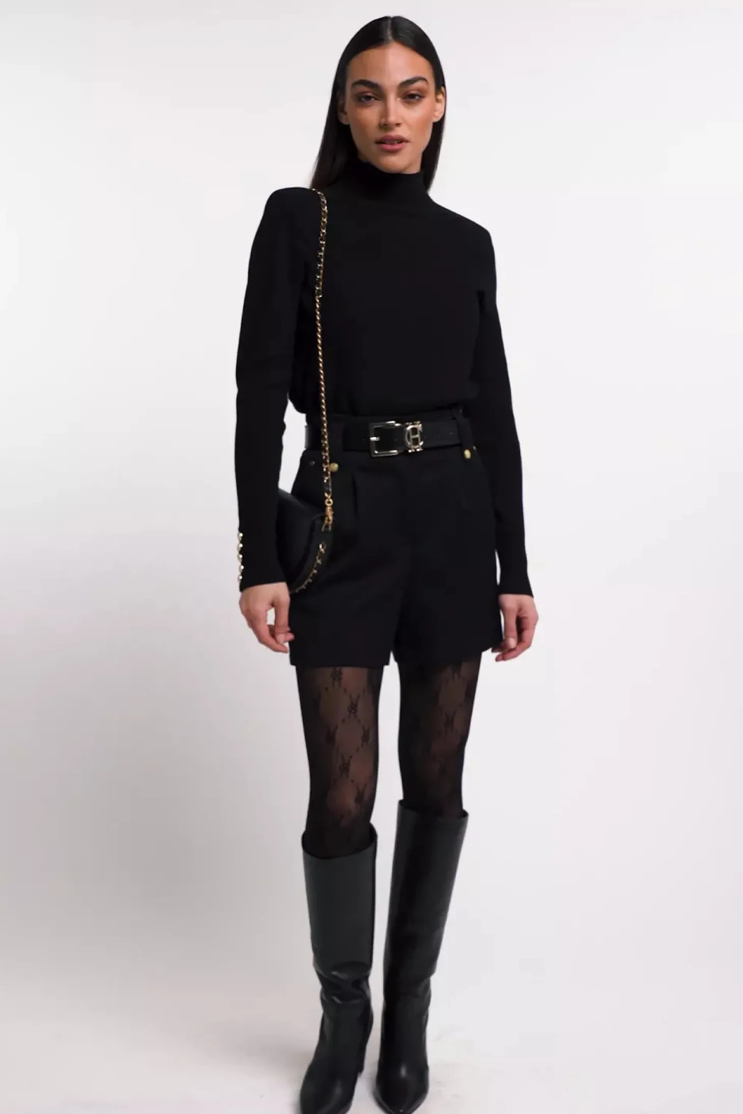 Tara High Neck Knit (Black)