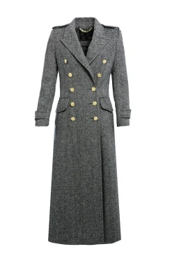 The Great Coat (Wide Tooth Black Herringbone)