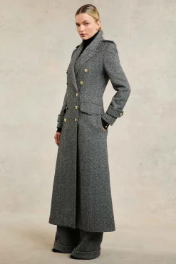 The Great Coat (Wide Tooth Black Herringbone)