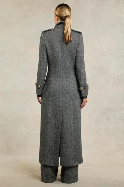 The Great Coat (Wide Tooth Black Herringbone)