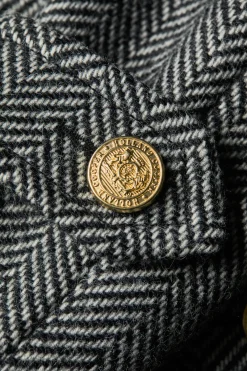 The Great Coat (Wide Tooth Black Herringbone)