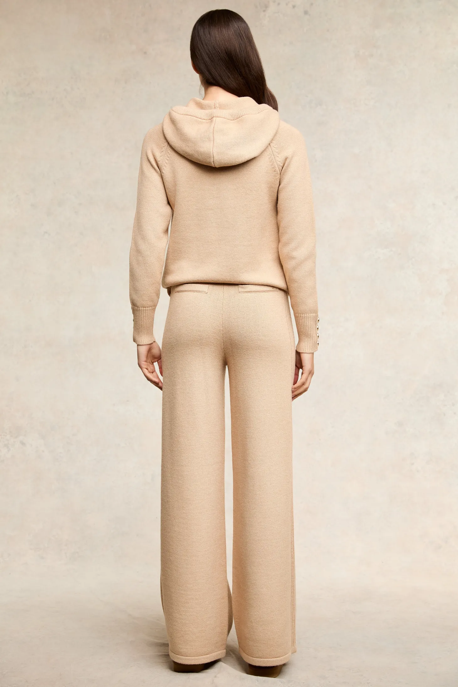 Verbier Knitted Hoodie (Light Camel)