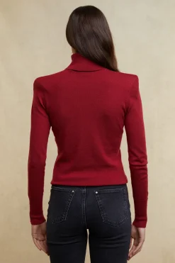 Victoria Cashmere Roll Neck (Berry)