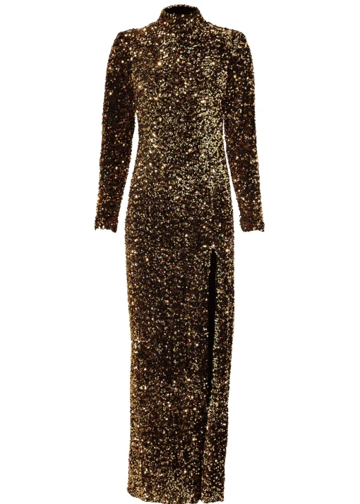 Victoria Sequin Maxi Dress (Gold Sequin)