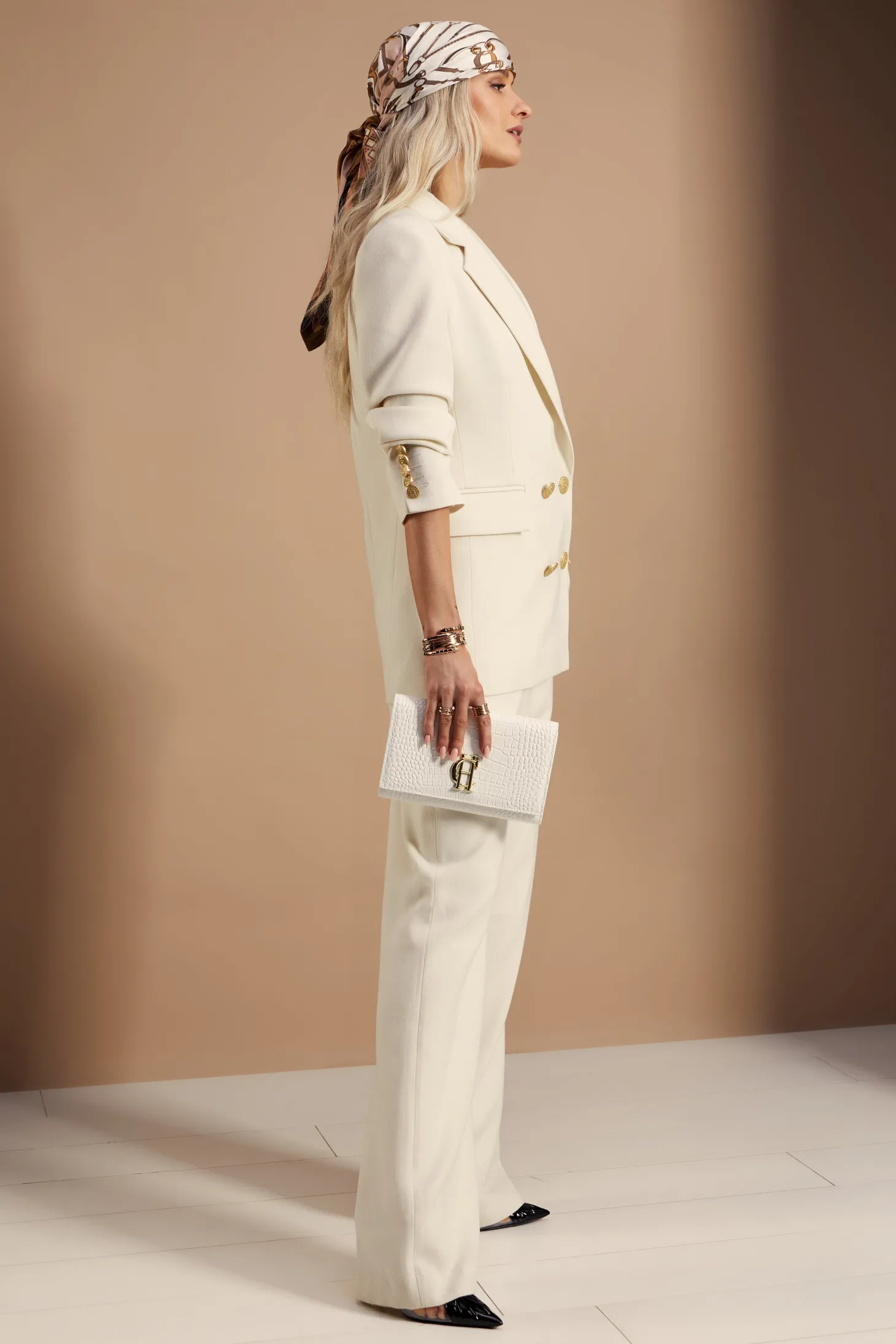 Victoria Silk Scarf (Camel)